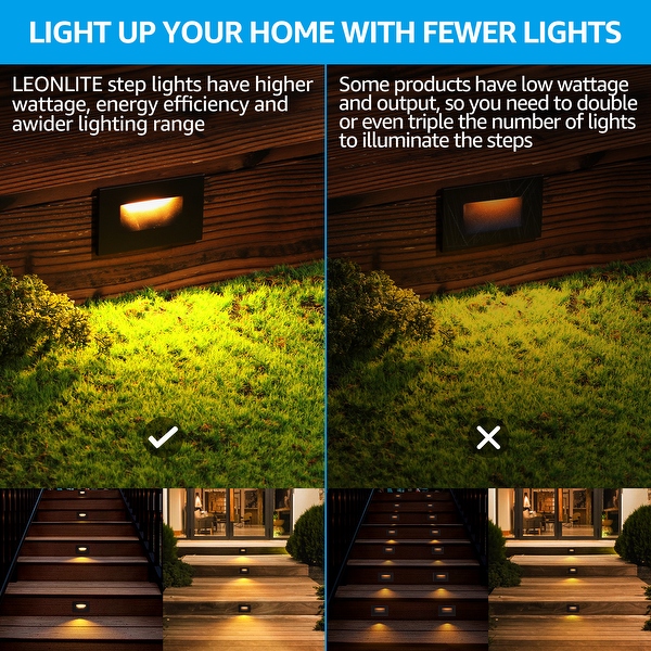 5CCT 120V LED Step Lights Dimmable Indoor Outdoor Stair Lights 6Pack